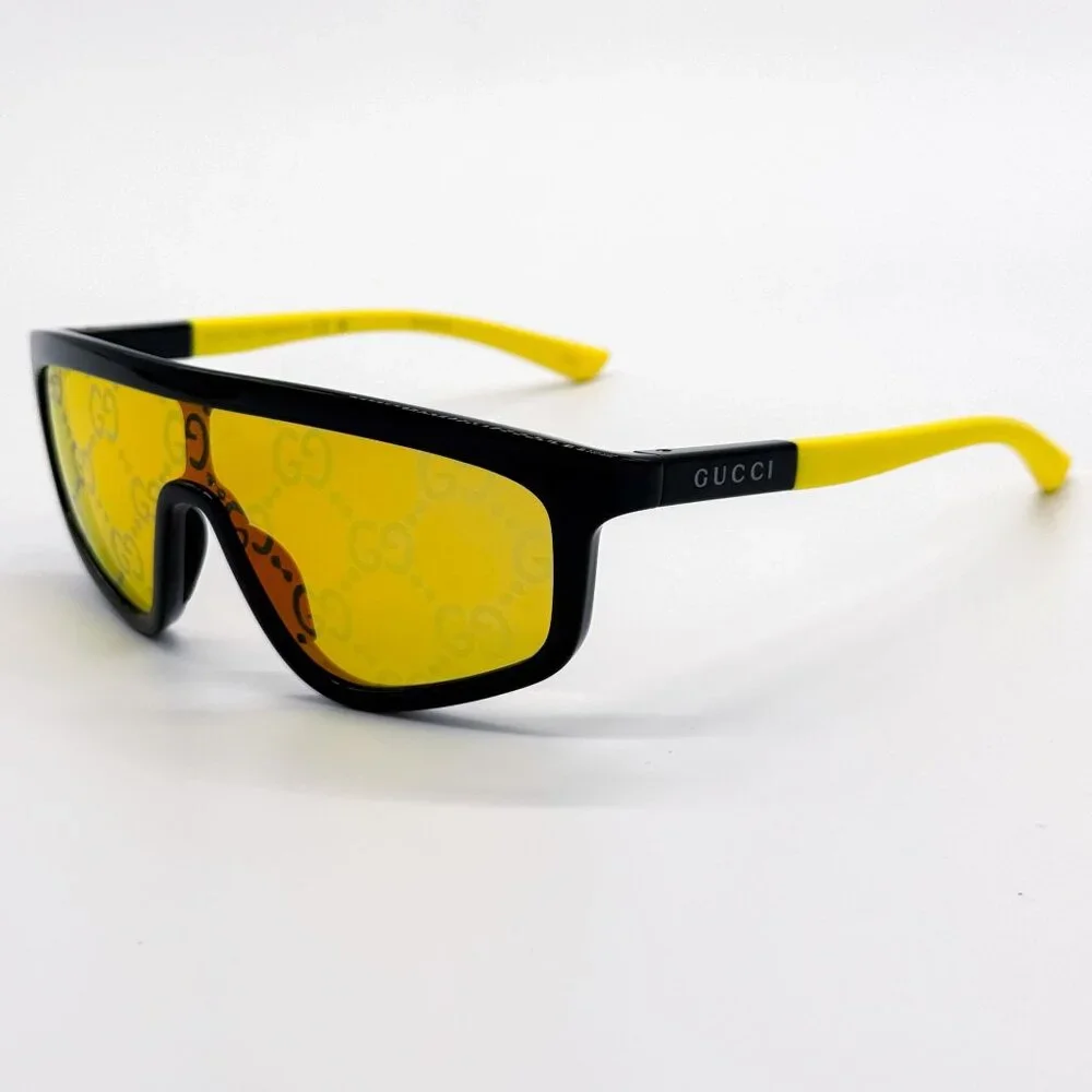 NEW GUCCI GG1736S 004 SHIELD YELLOW UNISEX SUNGLASSES GUCCI